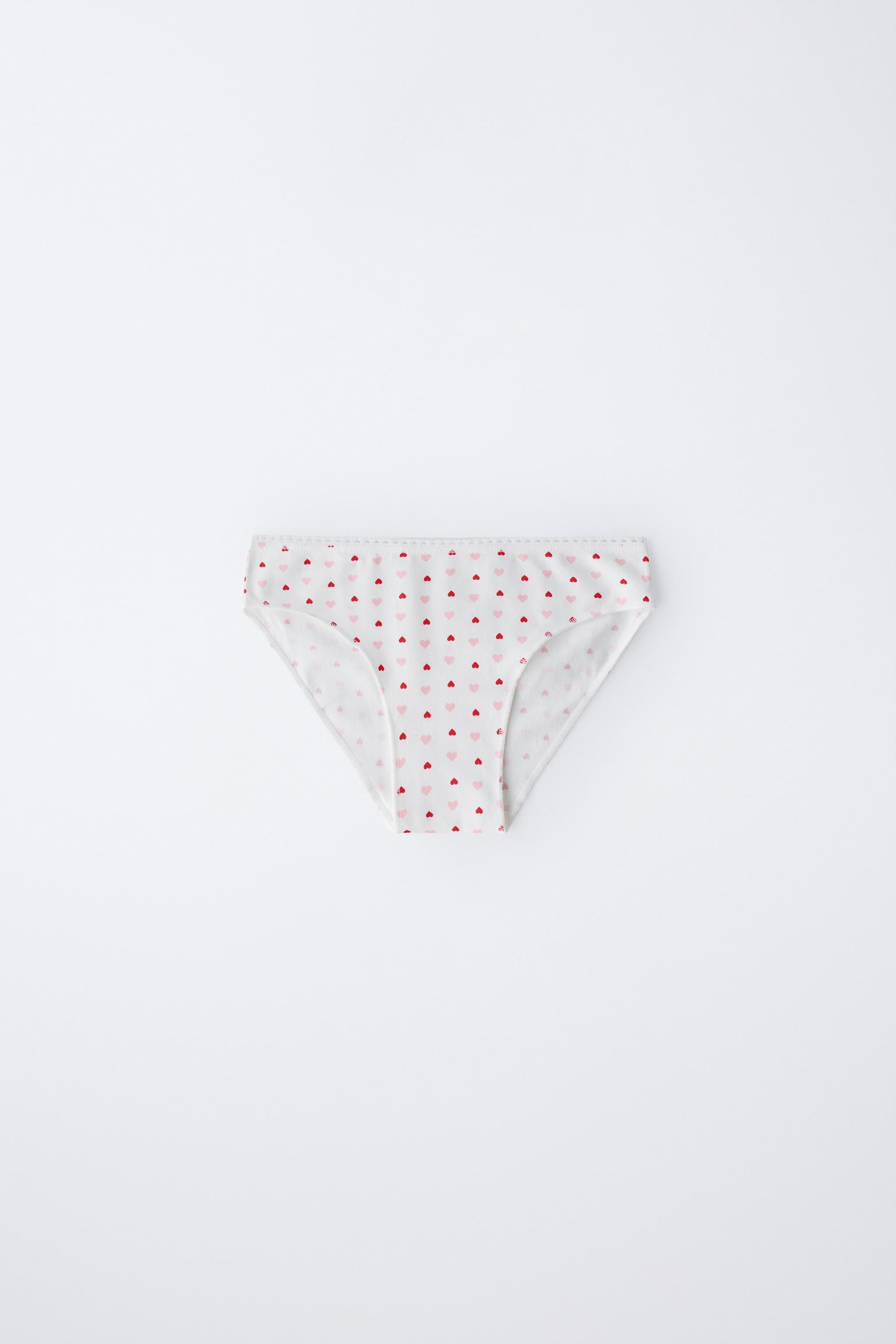 6-14 ANS/ LOT DE SIX CULOTTES IMPRIMÉ CŒURS